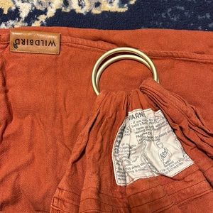 Wild bird single layer baby sling 74” rustic orange/ gold ring USED as is shown